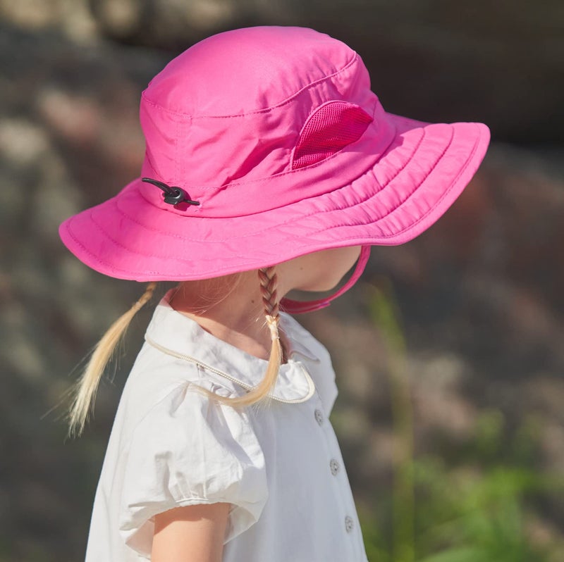 Connectyle Kids UPF 50+ Bucket Sun Hat UV Sun Protection, Hot Pink, 2-6T - Image 4